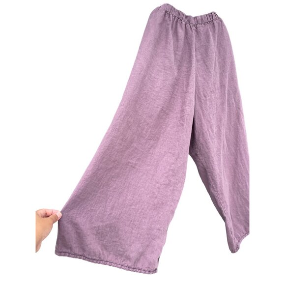 Cynthia Ashby women’s Large L Linen Lavander Pants Lagenlook Art to Wear - Picture 16 of 16